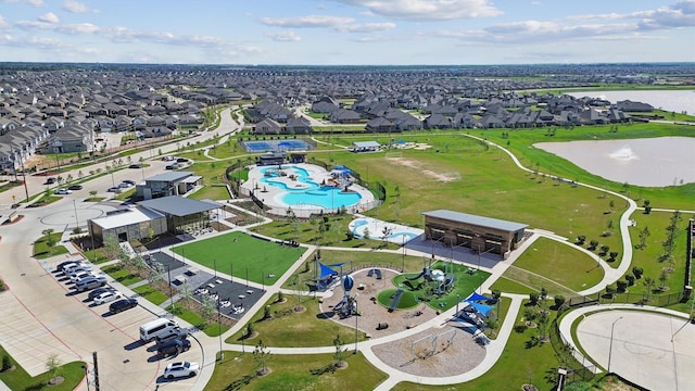 908 Newport Creek Dr, Katy, TX 77493 - birds eye view of property with a water view and a residential view