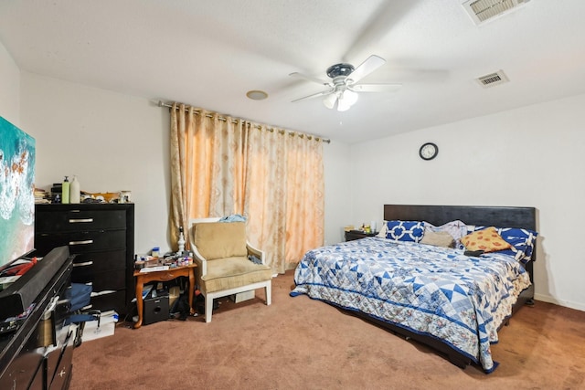 5347 Inwood Dr, Katy, TX 77493 - bedroom featuring ceiling fan, carpet, and visible vents