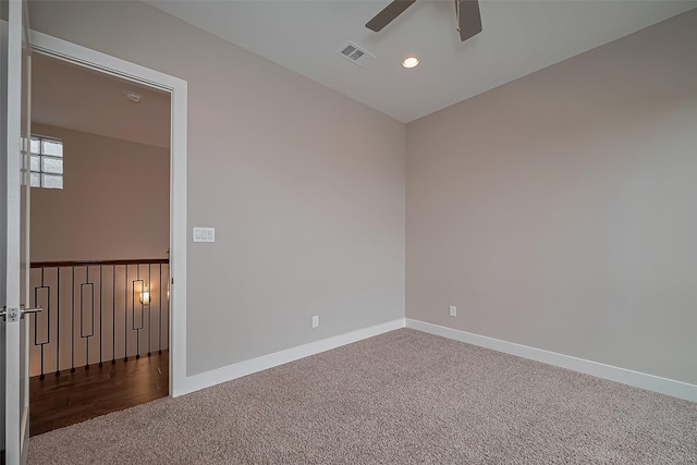 1305 Laird St, Houston, TX 77008 - carpeted empty room featuring ceiling fan, baseboards, and recessed lighting