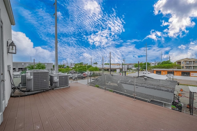 1305 Laird St, Houston, TX 77008 - wooden deck featuring cooling unit