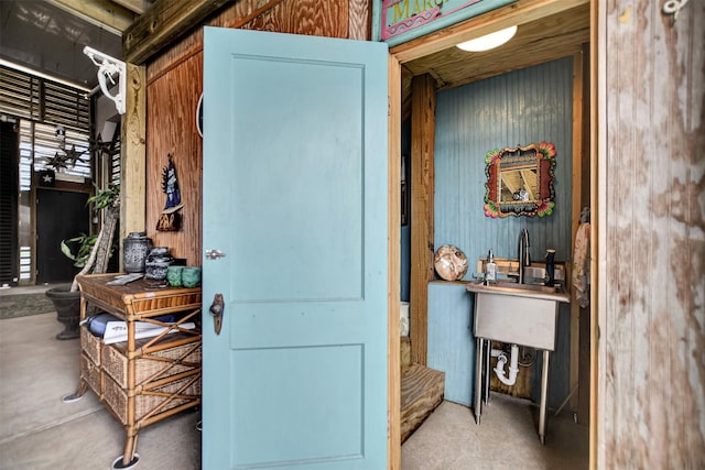interior space with concrete floors