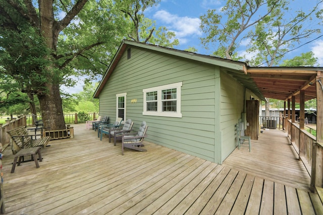 8335 Jernigan Rd, Conroe, TX 77306 - view of wooden deck