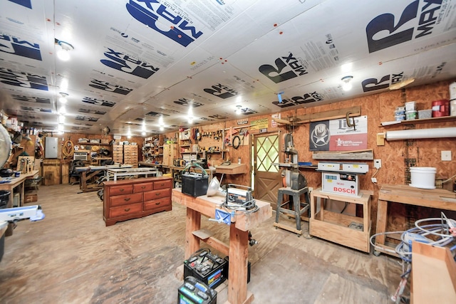 8335 Jernigan Rd, Conroe, TX 77306 - miscellaneous room featuring a workshop area