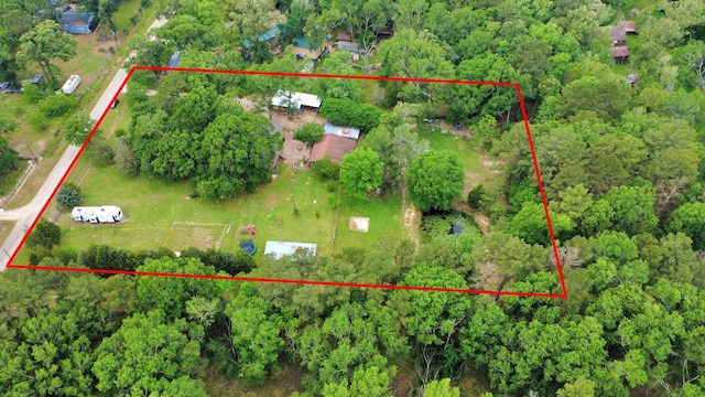 8335 Jernigan Rd, Conroe, TX 77306 - bird's eye view with a view of trees