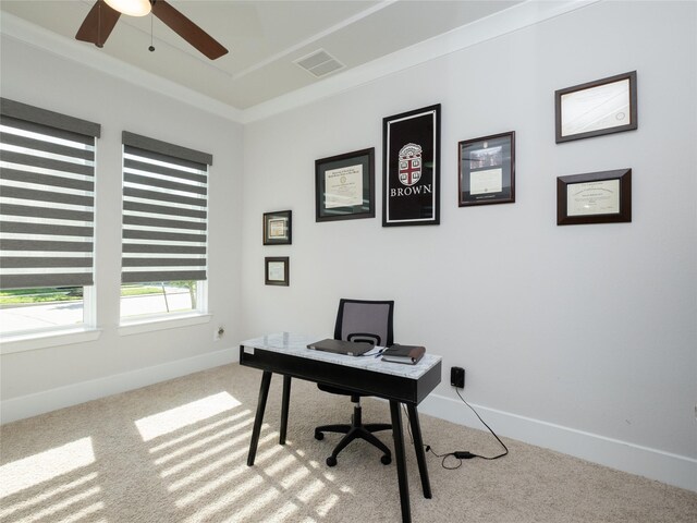 19103 Timpson Dr, Cypress, TX 77433 - carpeted office space with ceiling fan and baseboards