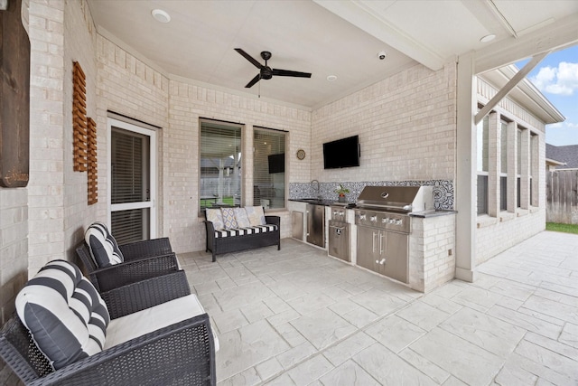 29035 Nectar Island Ln, Katy, TX 77494 - view of patio / terrace featuring a sink and ceiling fan