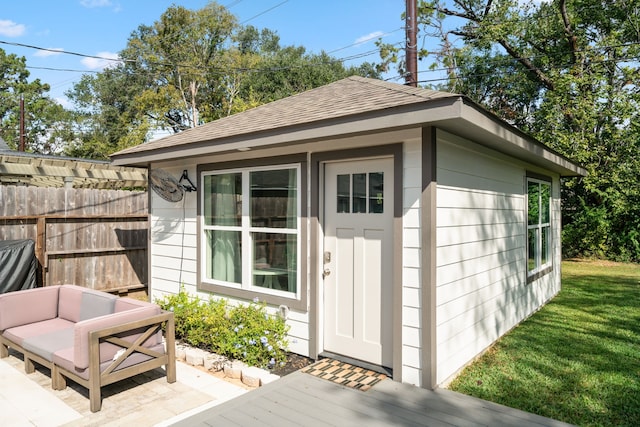 4626 Ella Blvd, Houston, TX 77018 - view of outdoor structure featuring an outdoor structure and an outdoor hangout area