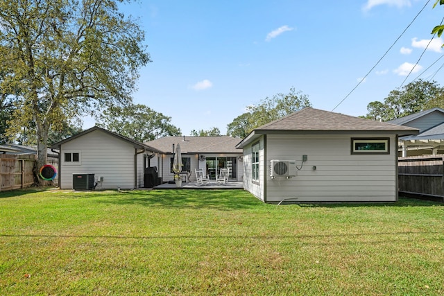 4626 Ella Blvd, Houston, TX 77018 - rear view of property featuring central air condition unit, ac unit, roof with shingles, and a patio area