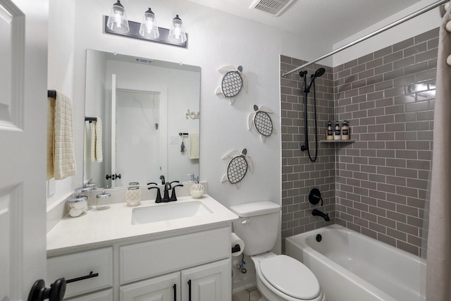 2514 Heritage Park Dr, Missouri City, TX 77459 - full bath with toilet, visible vents, washtub / shower combination, and vanity