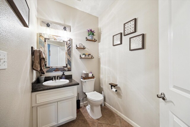 3650 Ward Bend Rd, Sealy, TX 77474 - bathroom with toilet, tile patterned flooring, baseboards, and vanity