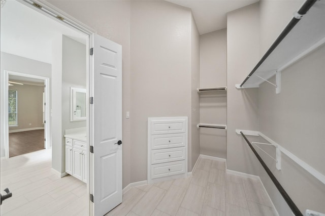 view of walk in closet