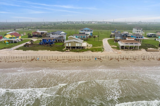 12802 Bermuda Beach Dr, Galveston, TX 77554 - drone / aerial view of waterfront with a beach