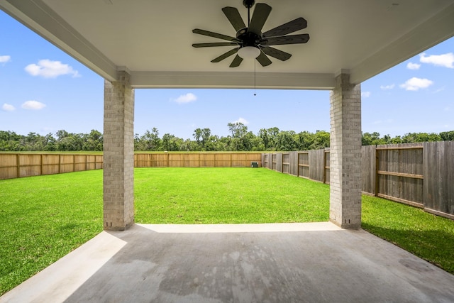 9618 Leafgate Ct, Missouri City, TX 77459 - view of yard with a patio area and a ceiling fan