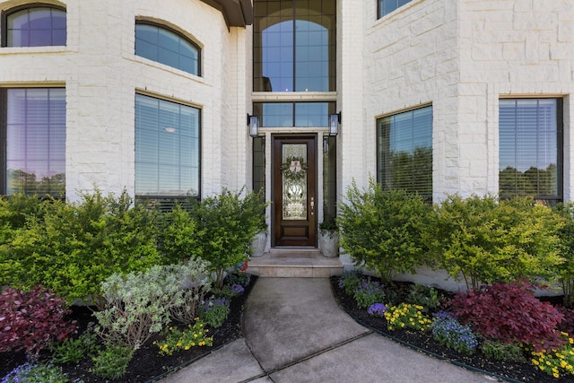 26719 Outback Dr, Katy, TX 77493 - doorway to property with stone siding
