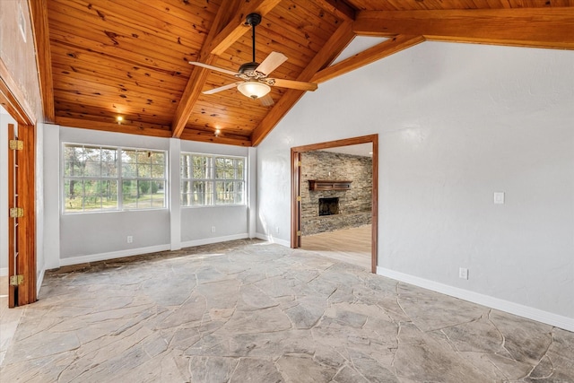 interior space featuring beam ceiling