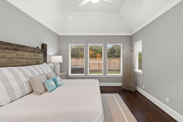 6931 Harvest Ln, Katy, TX 77493 - bedroom featuring baseboards, a raised ceiling, ceiling fan, crown molding, and wood finished floors