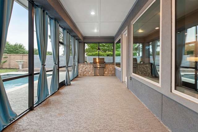 6931 Harvest Ln, Katy, TX 77493 - sunroom / solarium featuring area for grilling