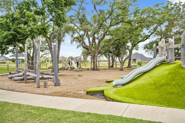 community playground with fence