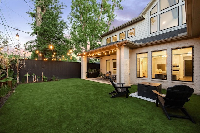 view of yard featuring a patio area and fence private yard