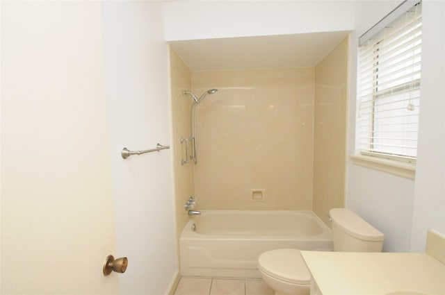 1110 Holly Dr, Conroe, TX 77301 - full bath with tile patterned flooring, tub / shower combination, toilet, and vanity