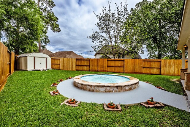 23222 Drywood Crossing Ct, Spring, TX 77373 - view of yard featuring a storage unit and an outbuilding