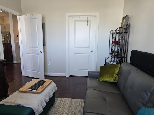 100 Willard St Unit 46, Houston, TX 77006 - living area with dark wood-type flooring and baseboards
