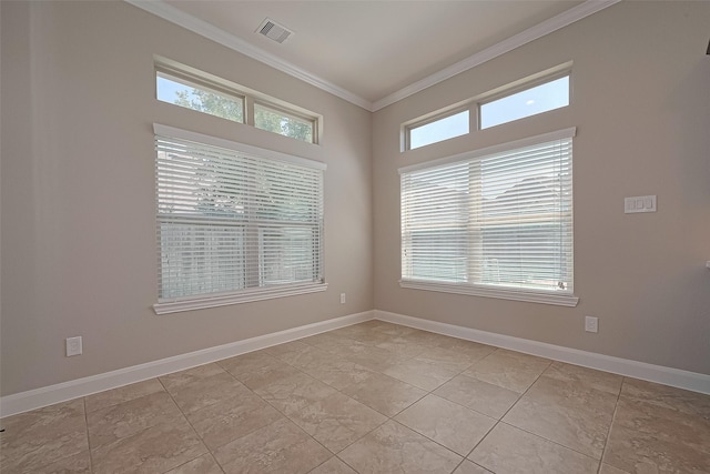 13207 Spurlin Meadow Dr, Tomball, TX 77377 - unfurnished room featuring visible vents, baseboards, and crown molding