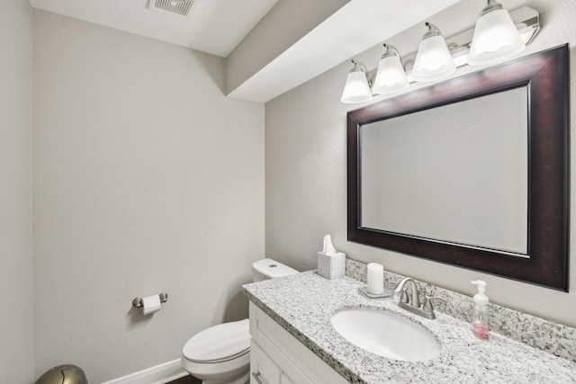 1006 Glacier Hill Dr, Houston, TX 77077 - half bathroom featuring toilet, vanity, and baseboards