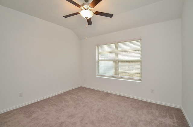 14211 Walworth Creek Ct, Rosharon, TX 77583 - carpeted empty room featuring a ceiling fan, baseboards, and lofted ceiling