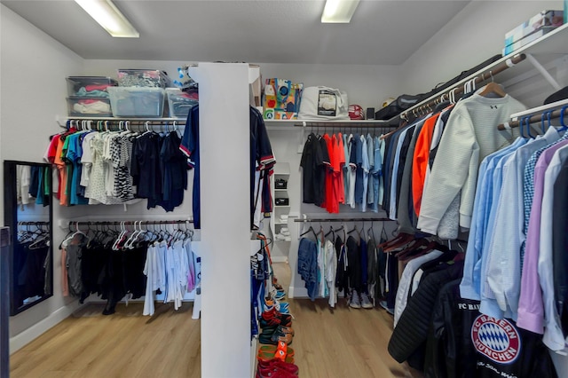 spacious closet with wood finished floors