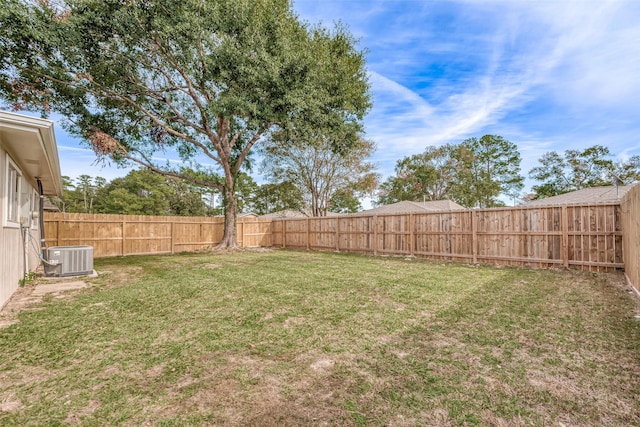 8714 Valley Flag Dr, Houston, TX 77078 - view of yard with central AC and a fenced backyard