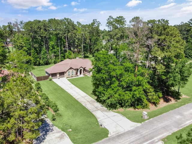 19507 Balsas Dr, Porter, TX 77365 - birds eye view of property featuring a forest view