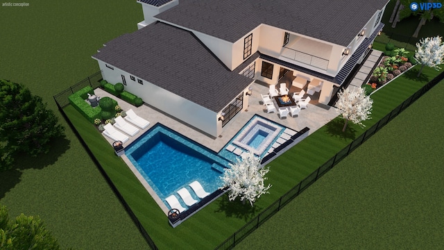 birds eye view of property