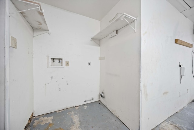 washroom featuring hookup for an electric dryer, laundry area, and washer hookup
