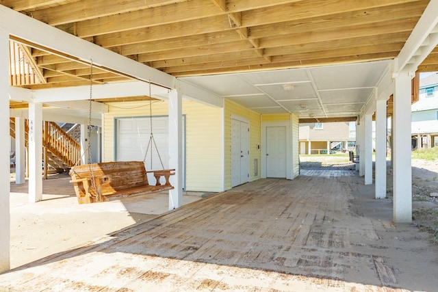 view of patio with stairway