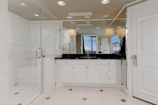 101 Westcott St Unit 2001, Houston, TX 77007 - bathroom with recessed lighting, vanity, and a stall shower