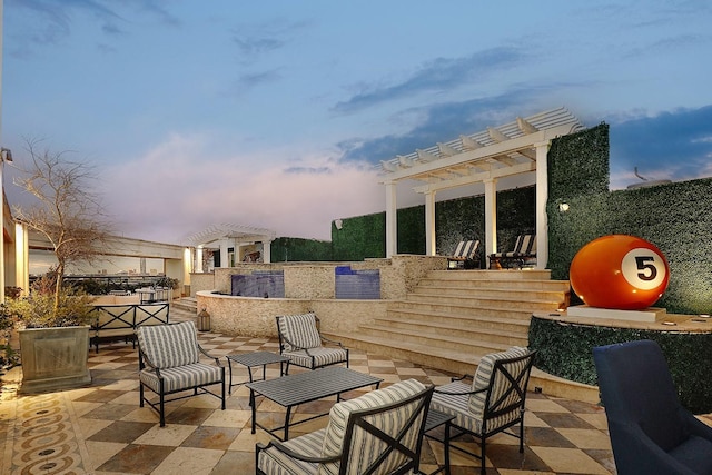 101 Westcott St Unit 2001, Houston, TX 77007 - view of patio / terrace featuring an outdoor hangout area and a pergola