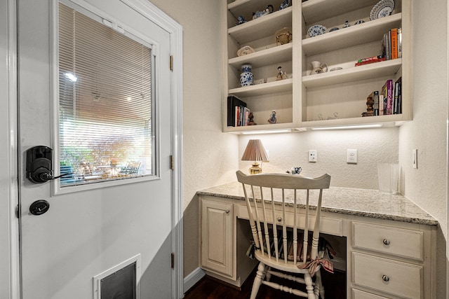 2469 S Bramlet Dr, Conroe, TX 77304 - office featuring built in study area and a textured wall