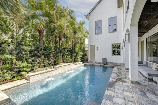 609 Reinicke St, Houston, TX 77007 - pool with ceiling fan and a patio