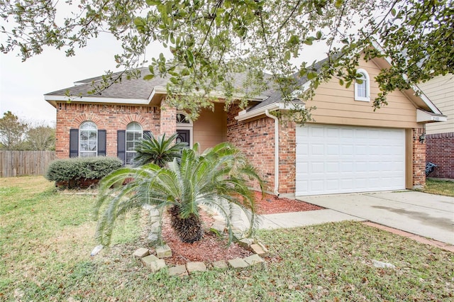 2301 Wimberly Dr, Deer Park, TX 77536 - view of front facade featuring brick siding, concrete driveway, a garage, and roof with shingles