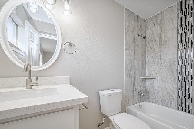 8719 Valley Meadow Dr, Houston, TX 77078 - bathroom with toilet, shower / bathing tub combination, and vanity