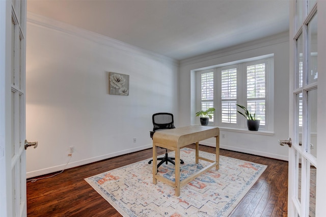 15122 Windsdowne Ln, Cypress, TX 77429 - office space featuring dark wood-style flooring and ornamental molding