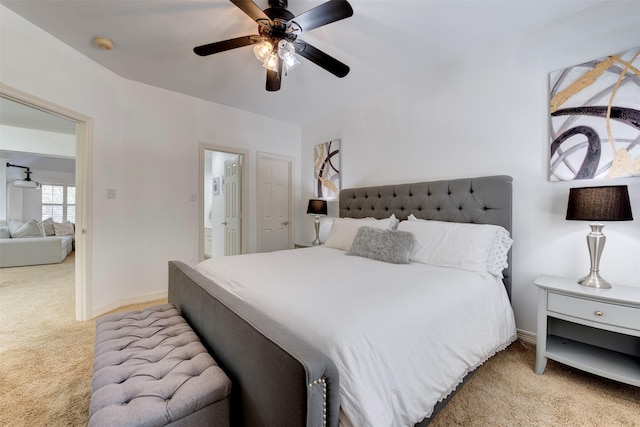 15122 Windsdowne Ln, Cypress, TX 77429 - bedroom with light colored carpet and ceiling fan
