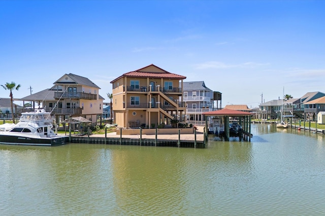 dock featuring a water view