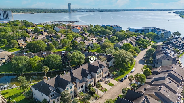 2729 Lighthouse Dr, Houston, TX 77058 - aerial view featuring a residential view and a water view