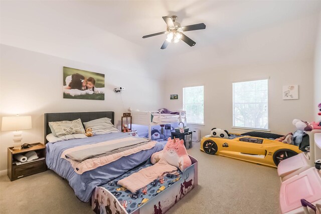 7015 Timber Edge Ln, Humble, TX 77346 - carpeted bedroom featuring a ceiling fan