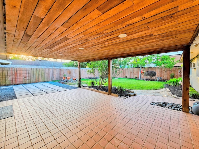 view of patio with a fenced backyard
