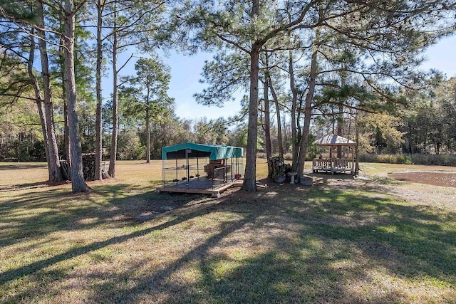 view of yard with a gazebo