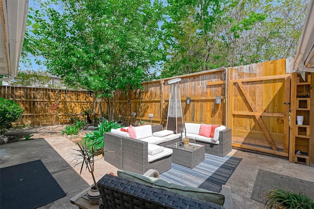 1265 Du Barry Ln, Houston, TX 77018 - view of patio / terrace with outdoor lounge area, fence, and a gate