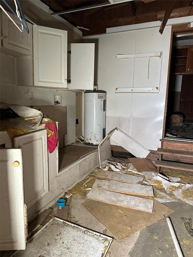 interior space featuring electric water heater